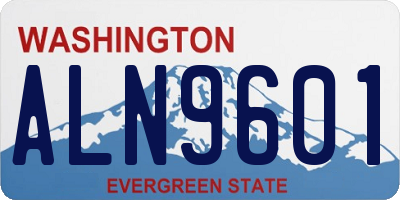 WA license plate ALN9601