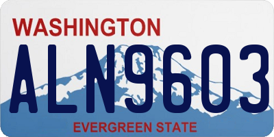 WA license plate ALN9603