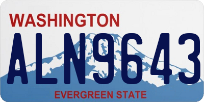 WA license plate ALN9643