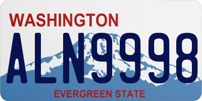 WA license plate ALN9998