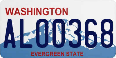 WA license plate ALO0368