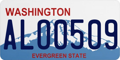 WA license plate ALO0509