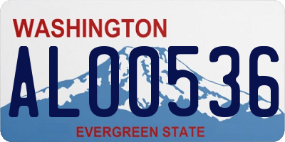 WA license plate ALO0536