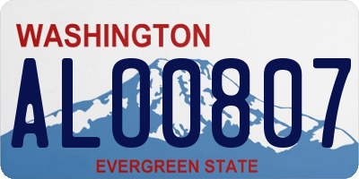 WA license plate ALO0807