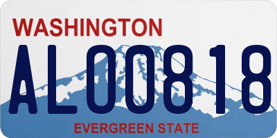 WA license plate ALO0818