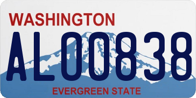 WA license plate ALO0838