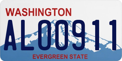 WA license plate ALO0911
