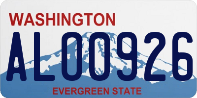 WA license plate ALO0926