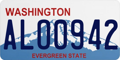 WA license plate ALO0942