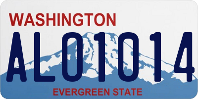 WA license plate ALO1014