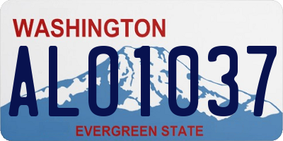 WA license plate ALO1037
