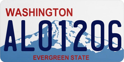 WA license plate ALO1206