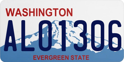 WA license plate ALO1306