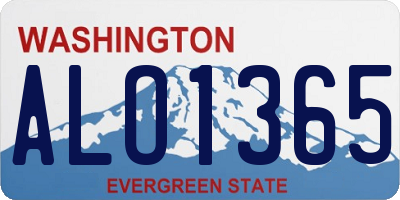 WA license plate ALO1365