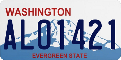 WA license plate ALO1421