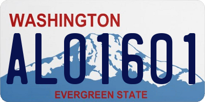 WA license plate ALO1601