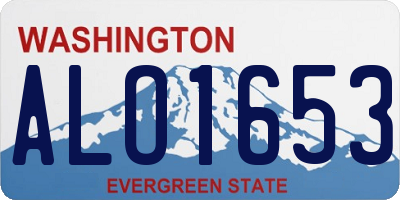 WA license plate ALO1653