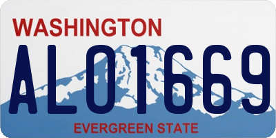 WA license plate ALO1669