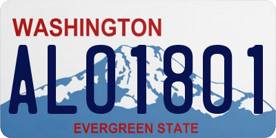 WA license plate ALO1801