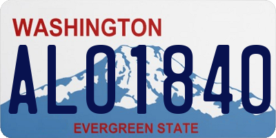 WA license plate ALO1840