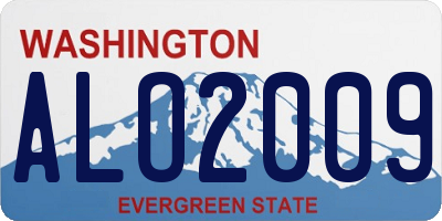 WA license plate ALO2009