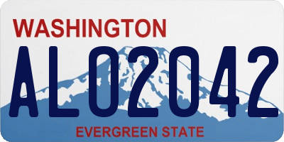 WA license plate ALO2042