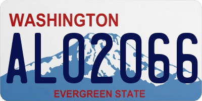 WA license plate ALO2066