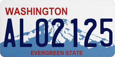 WA license plate ALO2125