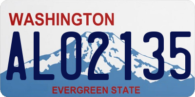 WA license plate ALO2135