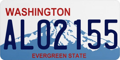 WA license plate ALO2155