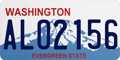 WA license plate ALO2156