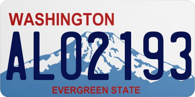 WA license plate ALO2193