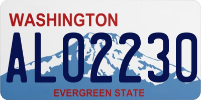 WA license plate ALO2230