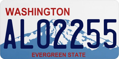 WA license plate ALO2255