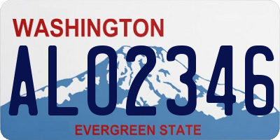 WA license plate ALO2346