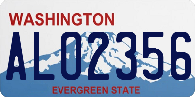WA license plate ALO2356