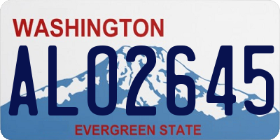 WA license plate ALO2645
