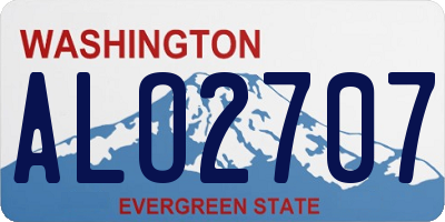 WA license plate ALO2707