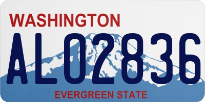 WA license plate ALO2836