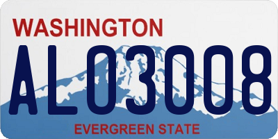 WA license plate ALO3008
