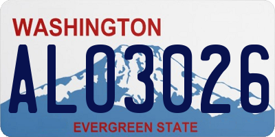 WA license plate ALO3026