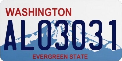 WA license plate ALO3031