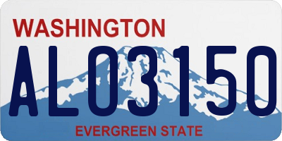 WA license plate ALO3150