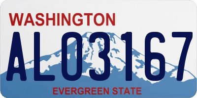 WA license plate ALO3167