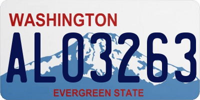 WA license plate ALO3263