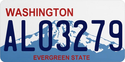 WA license plate ALO3279