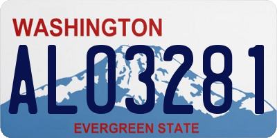 WA license plate ALO3281