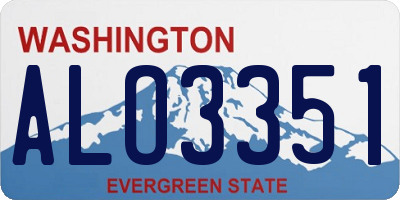 WA license plate ALO3351