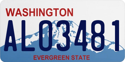 WA license plate ALO3481