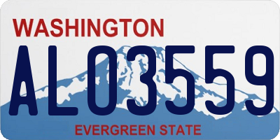 WA license plate ALO3559